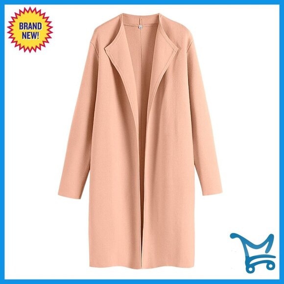 Sweaters - Oversized Knit Cardigan Lapel Neckline Trench Coatigan Chic Fall Winter Wear